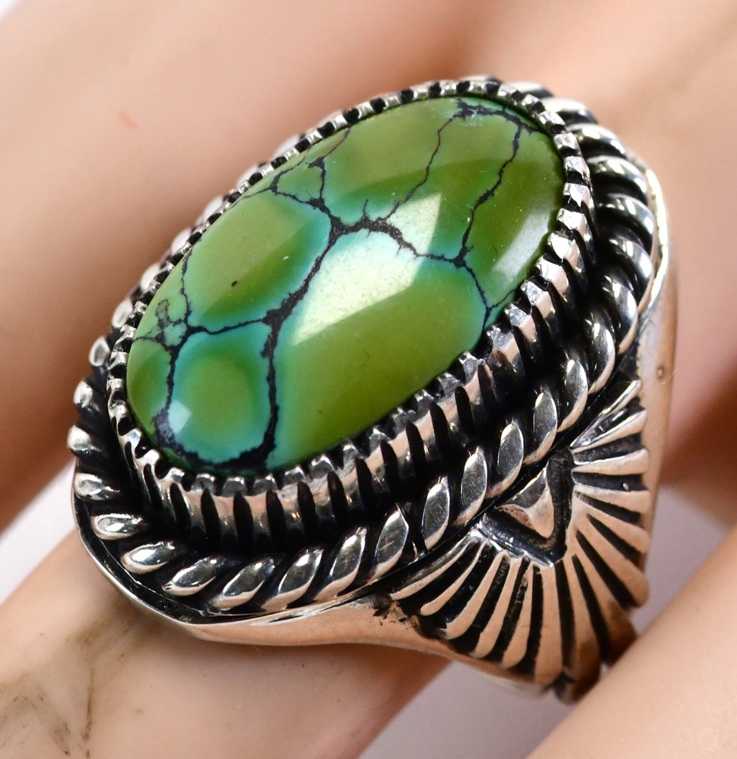 E. Richards Sterling Carico Lake Turquoise Men's Ring (1 of 5)