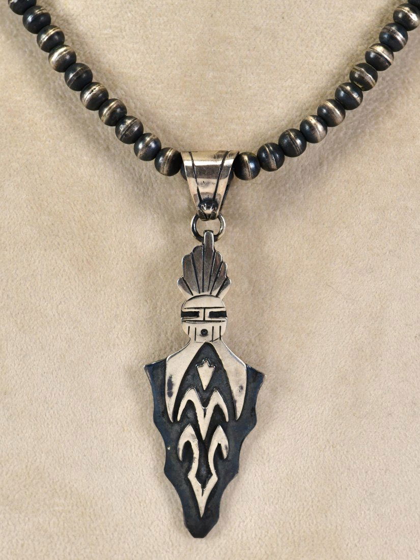 Navajo Vintage  Sterling Silver Kachina Arrowhead Necklace (1 of 4)