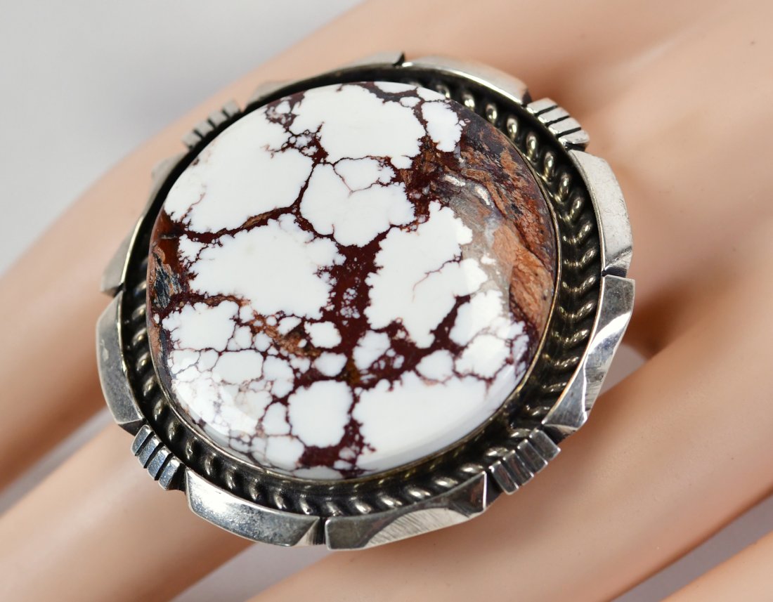 Eddie Secatero Sterling Silver Wild Horse Turquoise Ring (1 of 3)