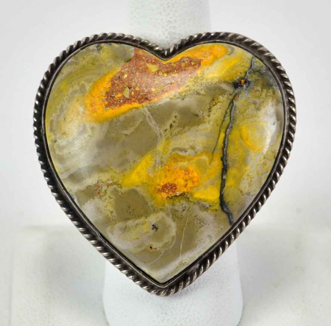 Ben Begay Sterling Silver Bumble Bee Jasper Heart Ring (1 of 3)