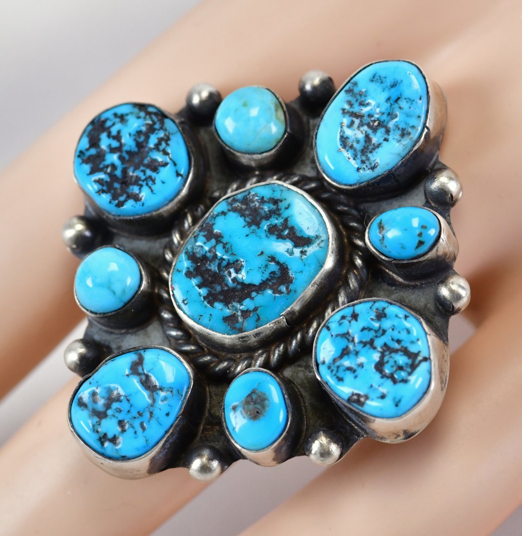 Navajo Sterling Kingman Turquoise Ring (1 of 3)