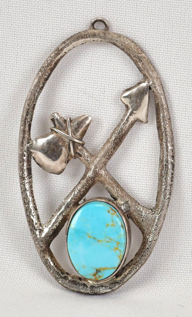 G. Hassan Sterling Silver Arrow and Tomahawk Pendant (1 of 4)