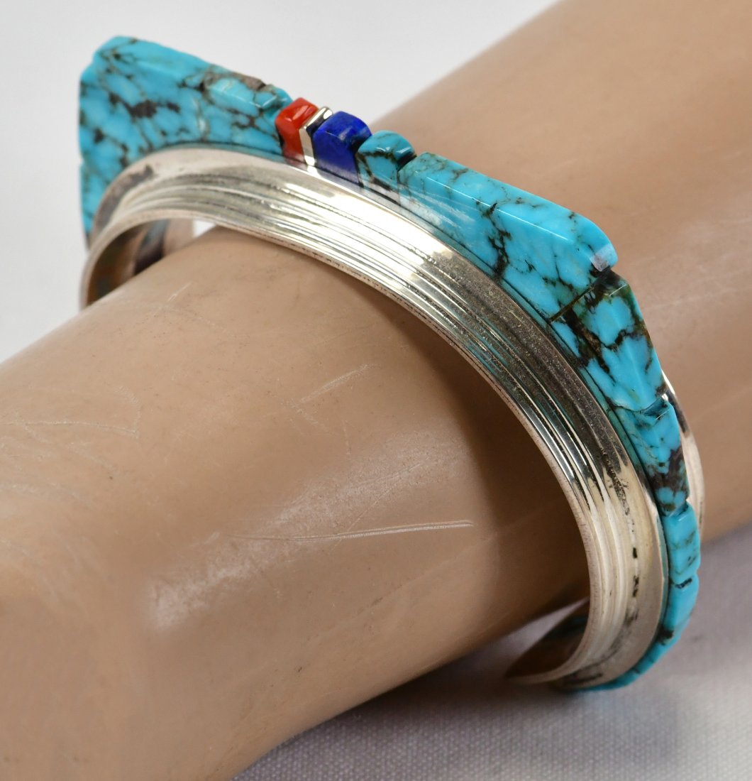 Melvin Francis Sterling Unique Contemporary Style Inlay Cuff (1 of 4)