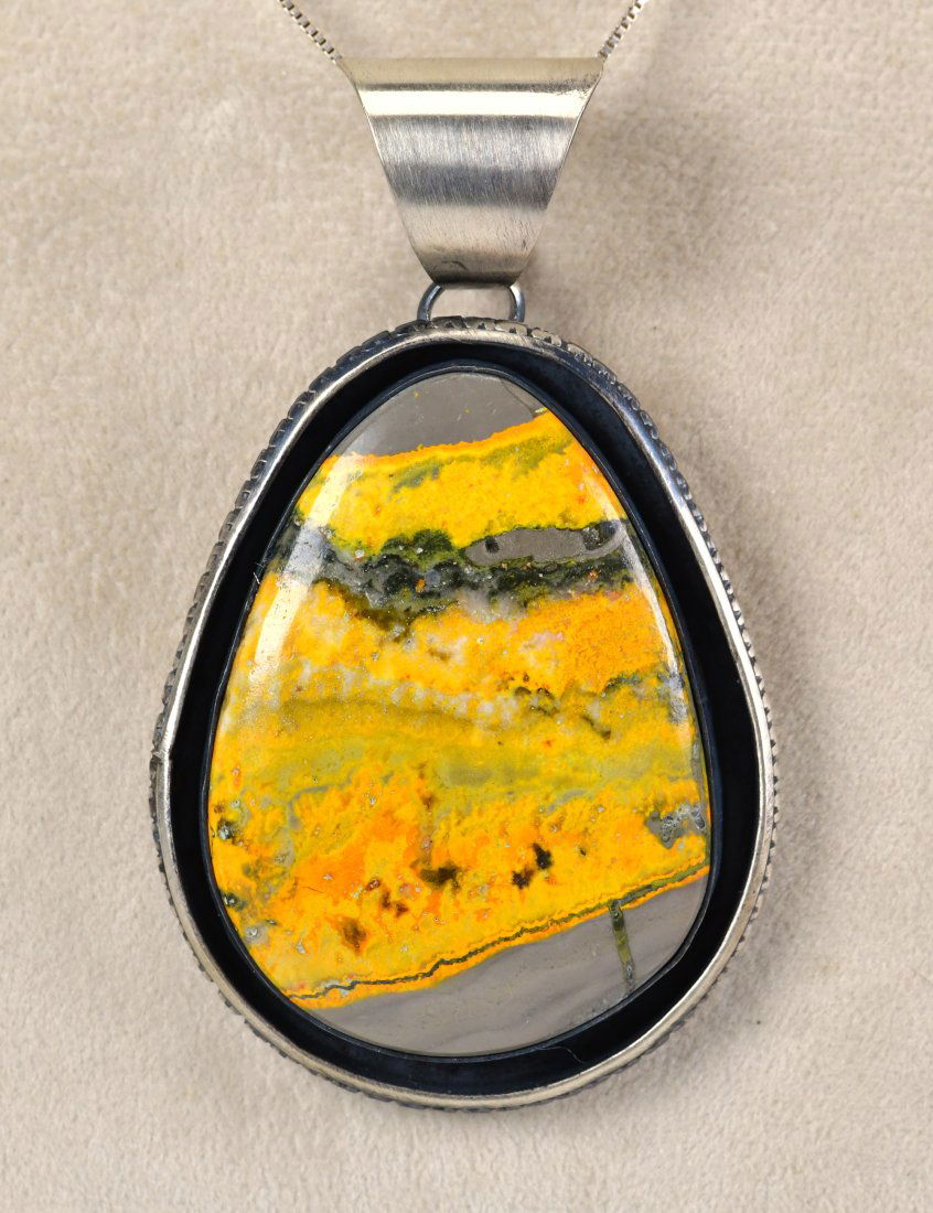 Chimney Butte Sterling Bumble Bee Jasper Large Pendant (1 of 3)