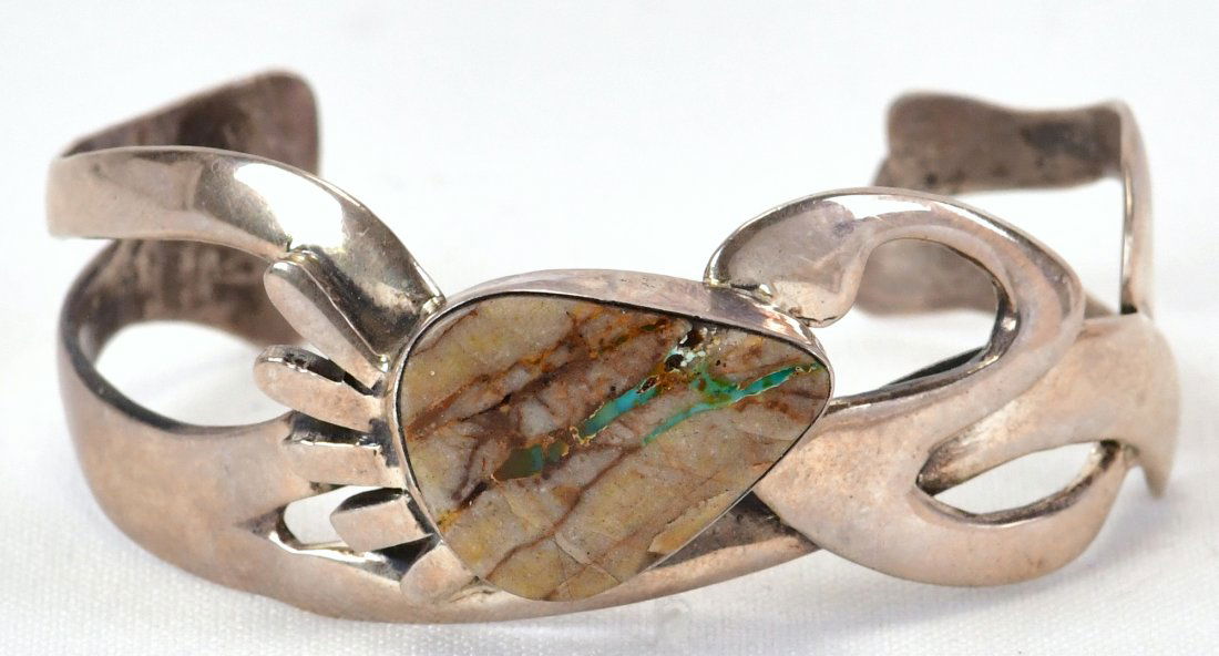 Lorenzo James Sterling Silver Boulder Turquoise Cuff (1 of 3)