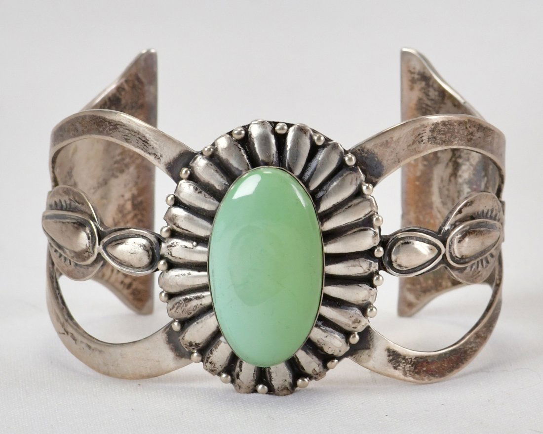 Robert Shakey Sterling Campitos Turquoise Cuff Bracelet (1 of 4)