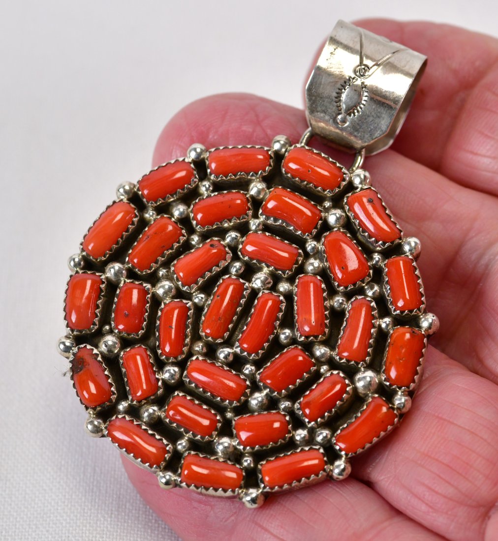 Tina Jones Sterling Silver Large Coral Pendant (1 of 3)