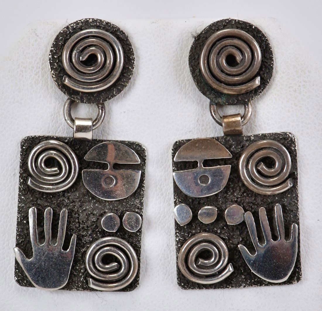 Alex Sanchez Sterling Silver Petroglyph Earrings (1 of 3)