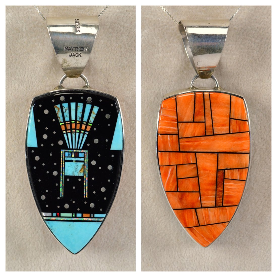 Matthew Jack Sterling Reversible Multi=Stone Micro Inlay Pendant (1 of 5)