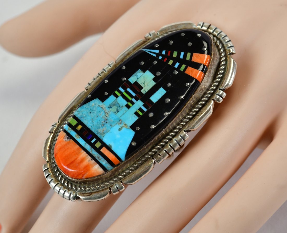 Ray Jack Sterling Silver Multi-Stone Inlay Micro Pave Ring (1 of 3)