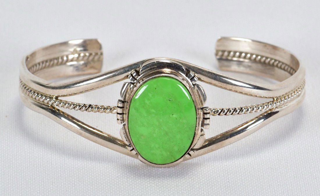 James Francisco Sterling Silver Gaspeite Cuff Bracelet (1 of 4)