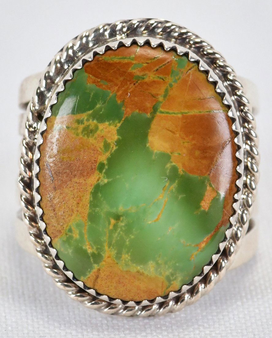 Native American Sterling Silver Vintage Royston Turquoise Ring (1 of 4)