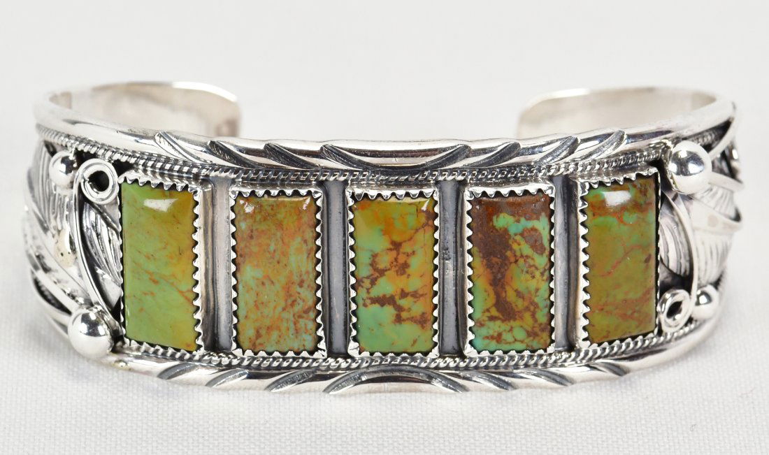 Davey Morgan Sterling Silver Royston Turquoise Cuff Bracelet (1 of 5)