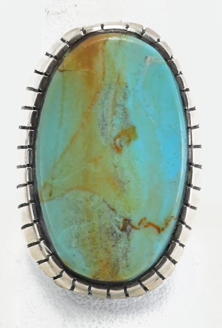 Ray Jack Sterling Silver Number 8 Turquoise Men's Ring (1 of 4)