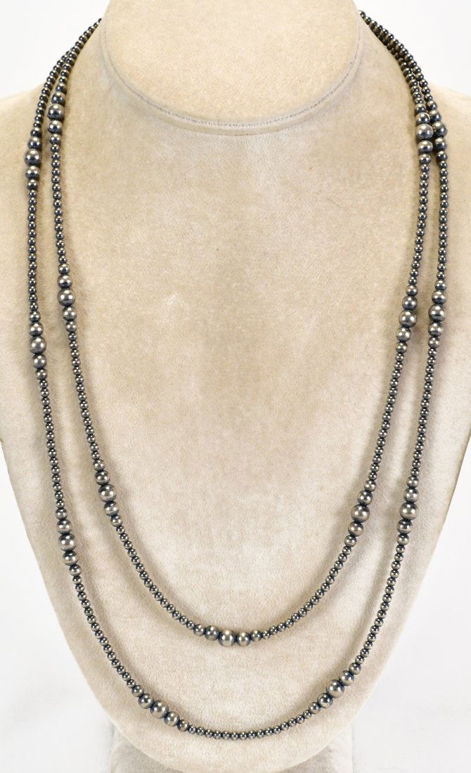 Native American Sterling Silver Navajo Pearl Necklace - 48" (1 of 2)