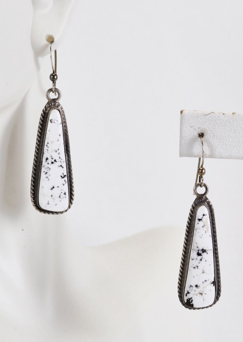 Elouise Kee Sterling Silver White Buffalo Turquoise Earrings (1 of 3)