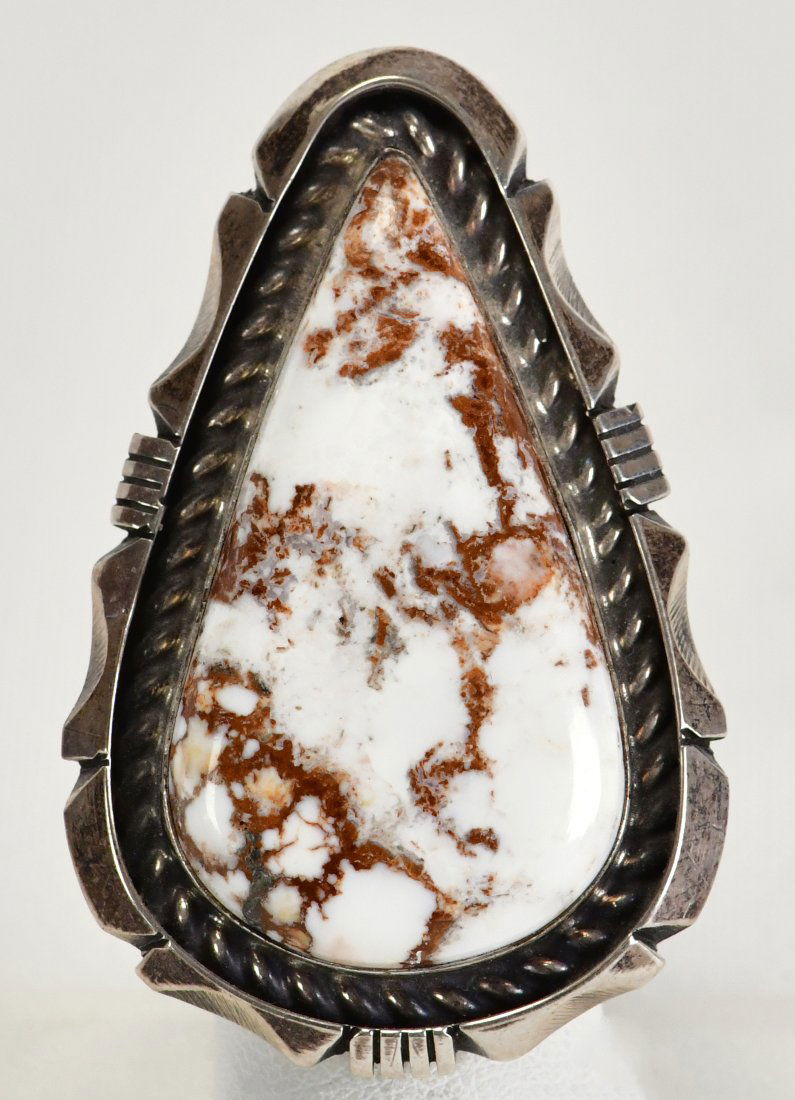 Eddie Secatero Sterling Silver Wild Horse Turquoise Ring (1 of 3)