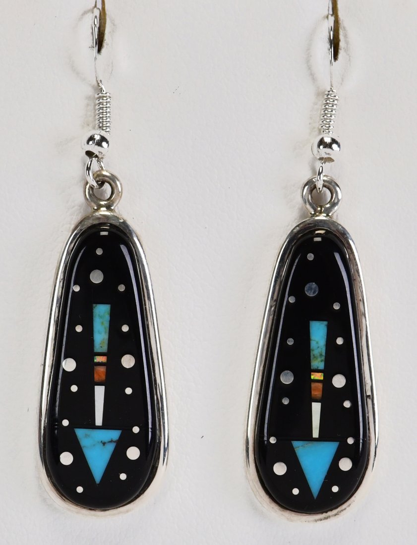 Matthew Jack Sterling Silver Micro Inlay Earrings (1 of 3)