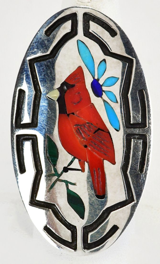 Quentin Quam Sterling Silver Multi-Stone Inlay Cardinal Ring (1 of 6)