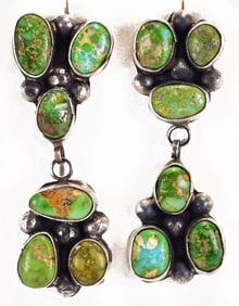 Navajo Sonoran Gold Turquoise dangle Earrings