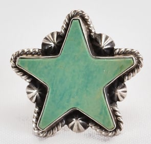 Donovan Skeet Sterling Silver Kingman Turquoise Star Ring