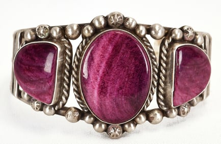 Augustine Largo Sterling Heavy Gauge Spiny Oyster Cuff Bracelet