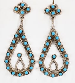 Wayne Johnson Sterling Silver Sleeping Beauty Turquoise Earrings