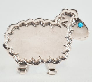Robbie Manuelito Sterling Silver Wooly Sheep Pin
