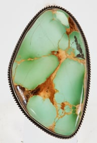 Darrell Cadman Sterling Silver Large Palomino Turquoise Ring