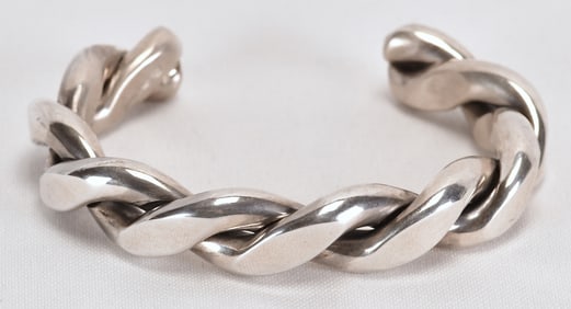Navajo, Tahe Sterling Silver Heavy Gauge Twisted Cuff - 118 Grams