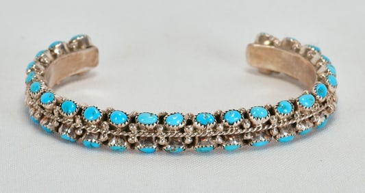Native American Sterling Ithaca Peak Turquoise Bracelet