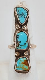 Jude Candelaria Sterling Silver Sonoran Turquoise Ring