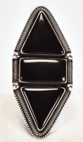 Navajo Contemporary Style Black Onyx Large Ring
