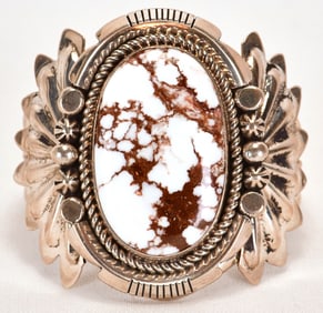 Jo Elias Draper Sterling Silver Wild Horse Turquoise Cuff Bracelet