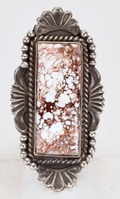 Jimmy Lee Sterling Silver Wild Horse Turquoise Long Ring