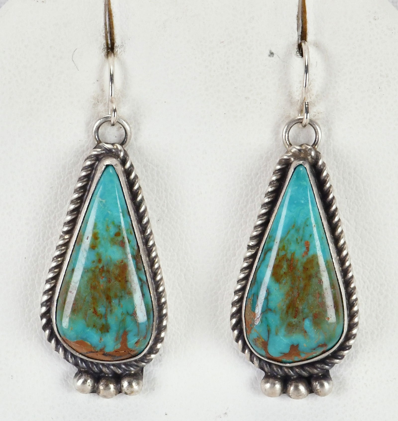 Judith Dixon Sterling Silver Kingman Turquoise Drop Earrings (1 of 2)