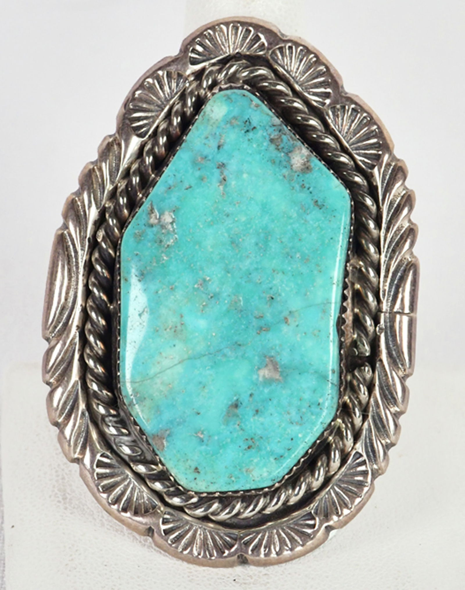 Navajo Sterling Silver Freeform Sierra Nevada Turquoise Ring (1 of 3)