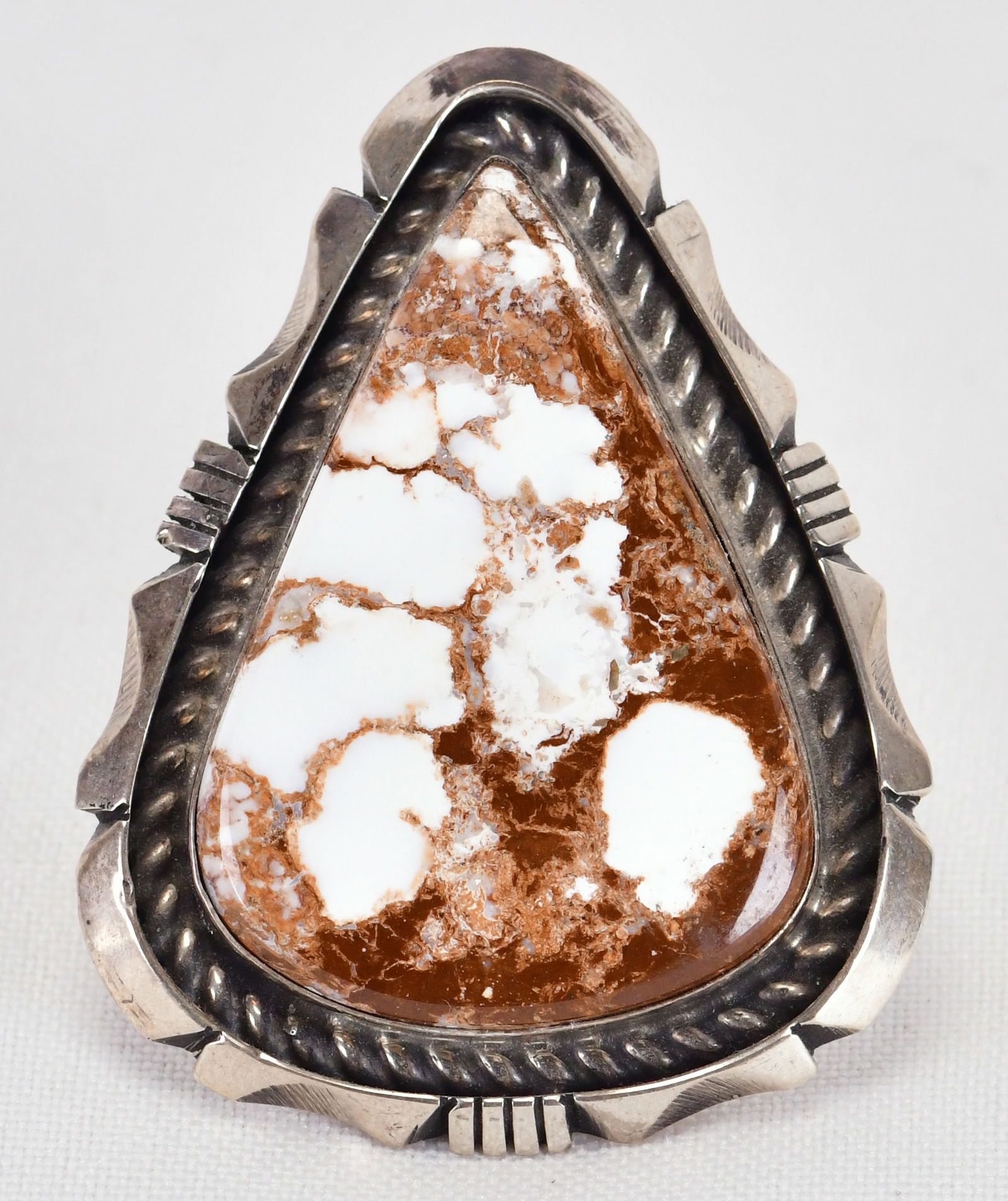 Eddie Secatero Sterling Silver Wild Horse Turquoise Large Ring (1 of 4)