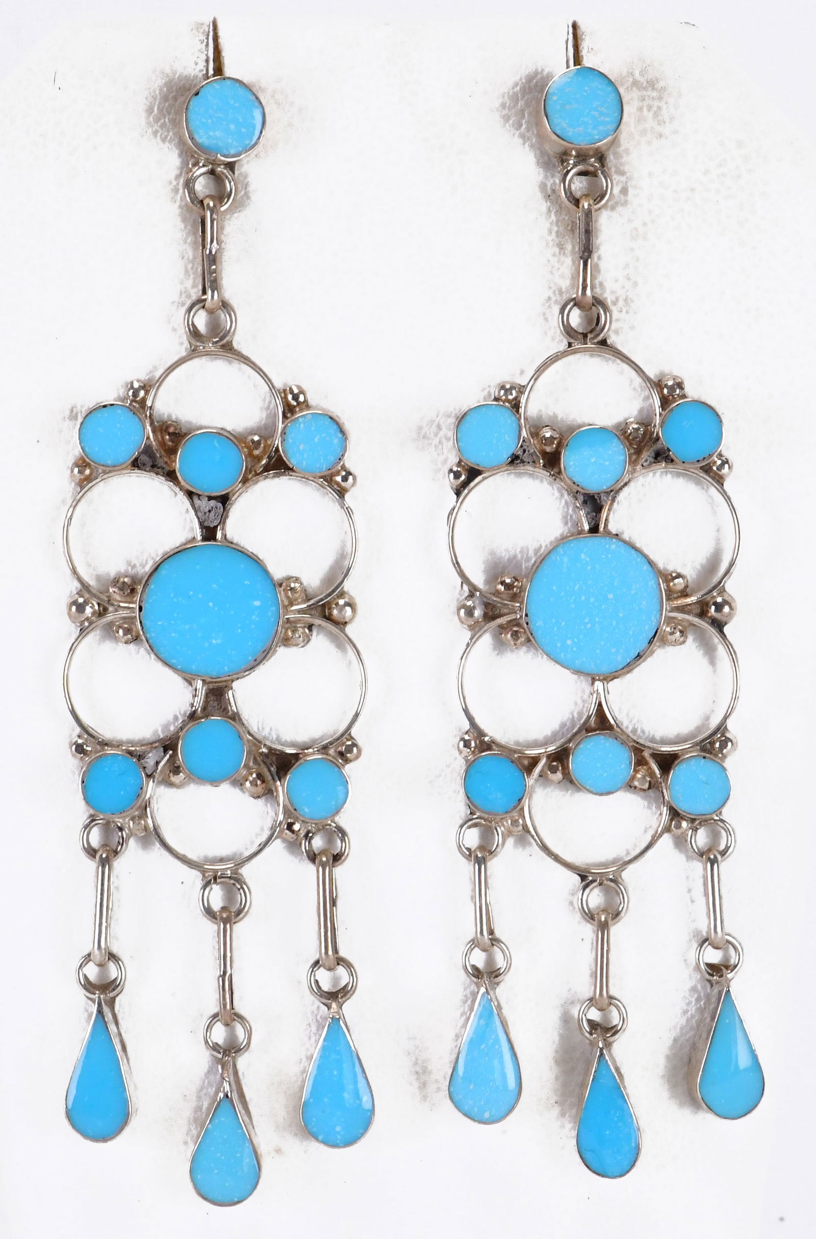 Vivianita Booqua, Sterling  Sleeping Beauty Turquoise Flush Inlay Earrings (1 of 3)