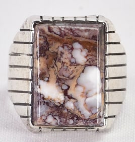 Ray Jack Sterling Silver Wild Horse Turquoise Men's Ring
