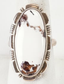 Native American Sterling White Buffalo Turquoise Ring