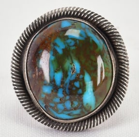 Native American Sterling Silver Red Mountain Turquoise Ring