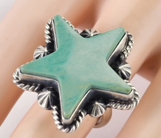 Donovan Skeet Sterling Silver Kingman Turquoise Star Ring