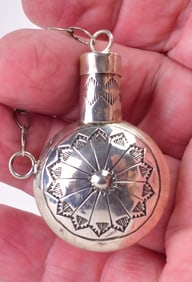 Native American Sterling Silver Tobacco Flask/Canteen