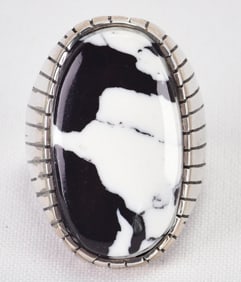 Ray Jack Sterling Silver White Buffalo Turquoise Ring