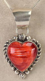 Robert Shakey Sterling Silver Spiny Oyster Heart Necklace (1 of 3)