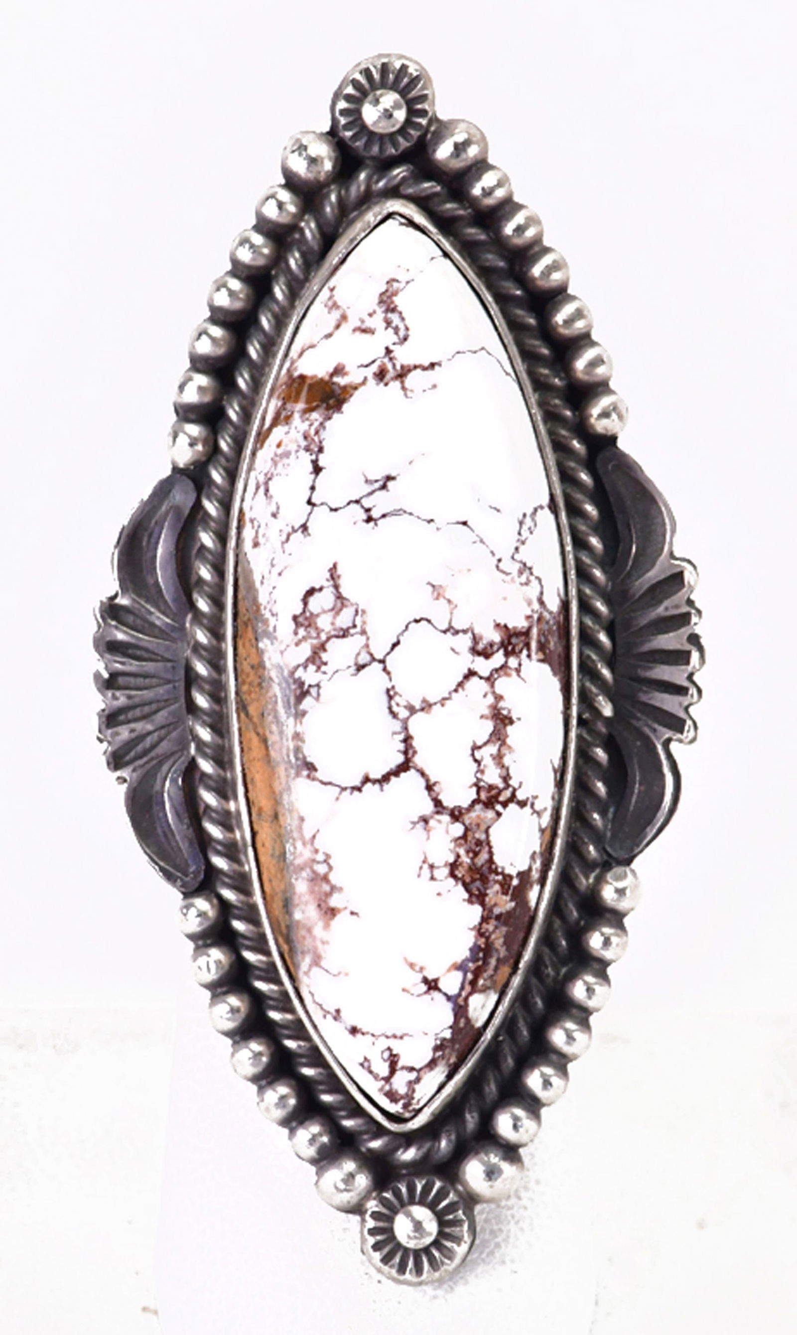 Jimmy Lee Sterling Silver Wild Horse Turquoise Long Ring (1 of 3)