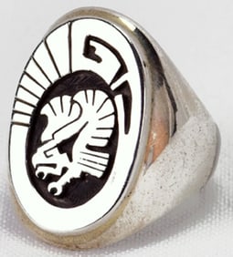Calvin Peterson Sterling Silver Kokopelli Men's Ring
