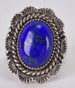 Native American Sterling Silver Vintage Lapis Ring