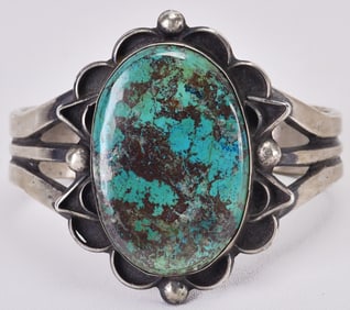 Chimney Butte Sterling Silver Red Mountain Turquoise Heavy Cuff